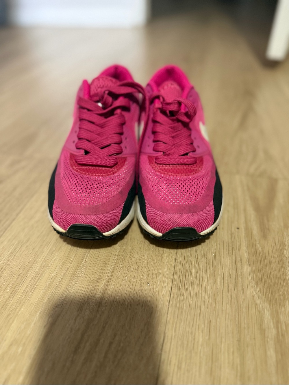 Nike Women's Pink and Black Air Max Athletic Sneakers - Picture 2 of 4